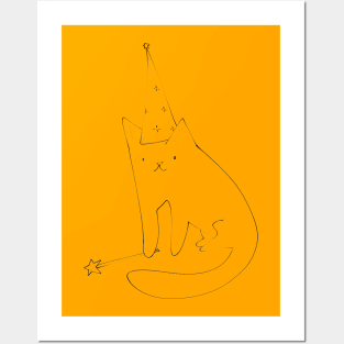 Wizard cat Posters and Art